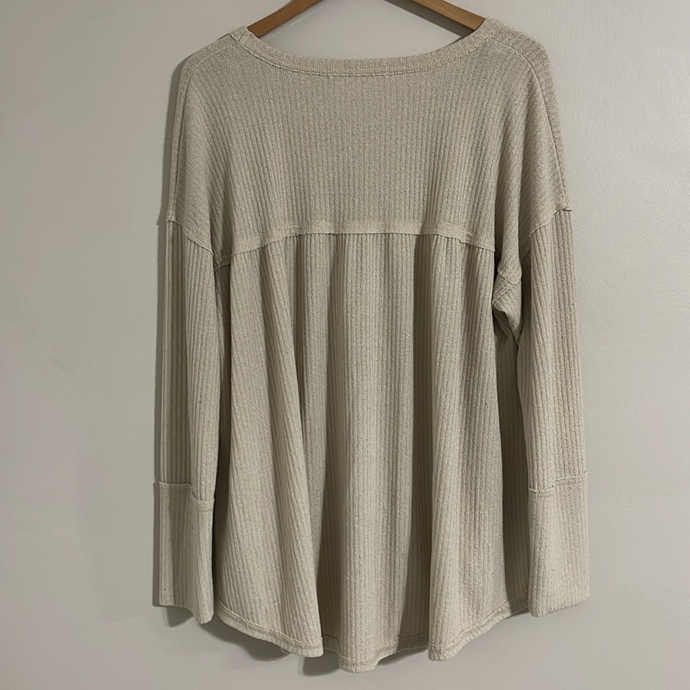Altar'd State Beige Ribbed Blouse - Picture 7 of 9